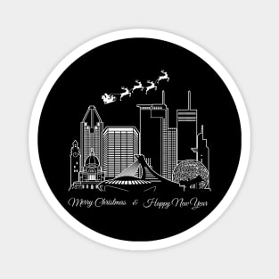 Merry Christmas Happy New Year Montreal Canada Magnet